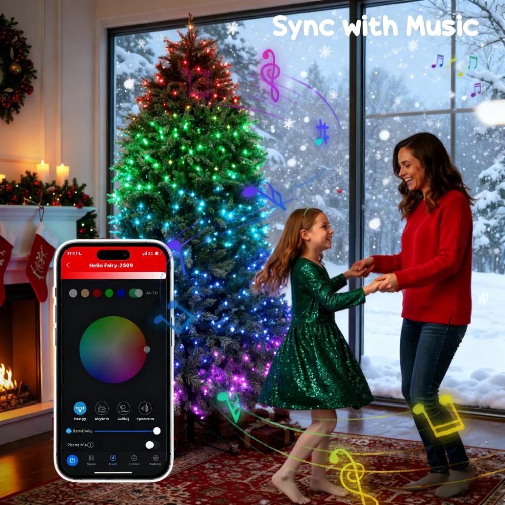 7.5ft Smart Bell-Shaped Christmas Tree 2247 Tips 698 Full-Spectrum RGB LED Lights App Remote Control Indoor Decor