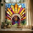 thumbnail image 1 of Static Cling Window Film for Personalize Space Decorative Window Sticker with Colorful Stained Glass Impression and Removable Peel-and-Stick Design 50x50 cm for Home Rooms, 1 of 6