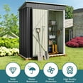 thumbnail image 4 of 5'x3' Outdoor Storage Shed, Lofka Metal Storage Tool Shed with Single Lockable Door, for Bike| Garden Tools| Patio, Grey, 4 of 10