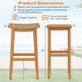 thumbnail image 3 of Gymax Outdoor Acacia Wood Bar Stools Set of 2 w/ PE Rattan Seats & Backrests, 3 of 8