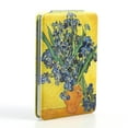 thumbnail image 4 of Compact Mirror Square Pu Leather Makeup Mirror for Purses Small Pocket Portable Hand Mirror Double-Sided with 2 x 1x Magnification for Woman Girls - Yellow Bottle Irises, 4 of 4