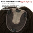 thumbnail image 6 of Benehair Real Hair Clip In Extensions Clip In Hairpiece Silk Base Topper Toupee Wiglet Top 100% Remy Human Hair Piece Crown 13cm*15cm Brown 6"-22", 6 of 11