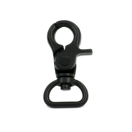

Fenggtonqii 0.6 Swivel Trigger Snap Hook Lobster Claw Clasp Spring Loaded Clip D-Ring Ended Black - Pack of 6