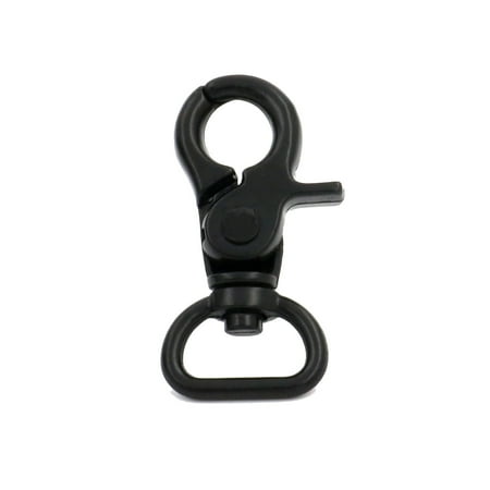 

Fenggtonqii 0.6 Swivel Trigger Snap Hook Lobster Claw Clasp Spring Loaded Clip D-Ring Ended Black - Pack of 6