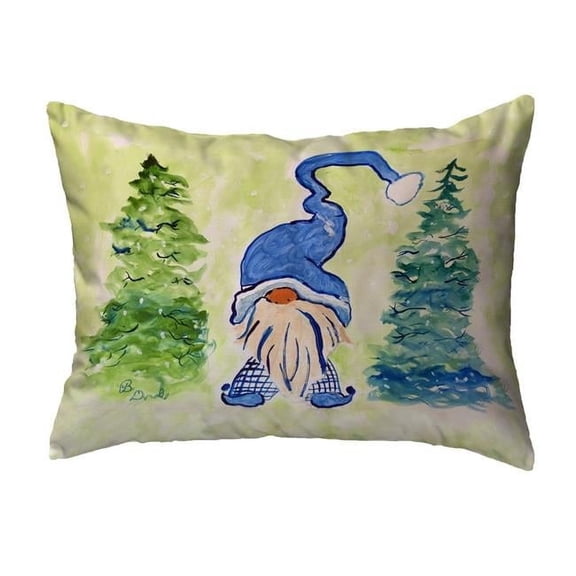 Betsy Drake KS1383 11 x 14 in. Gnome & Christmas Trees Non-Corded Pillow - Small