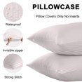 thumbnail image 5 of Lumbar Pillow Covers 20x12 Inch Set of 2, Pink Vertical Striped Waterproof Outdoor Pillow Covers, Farmhouse Thin Line Stripes Decorative Cushion Pillowcases for Couch, Sofa, Bed, Garden, Patio, 5 of 9