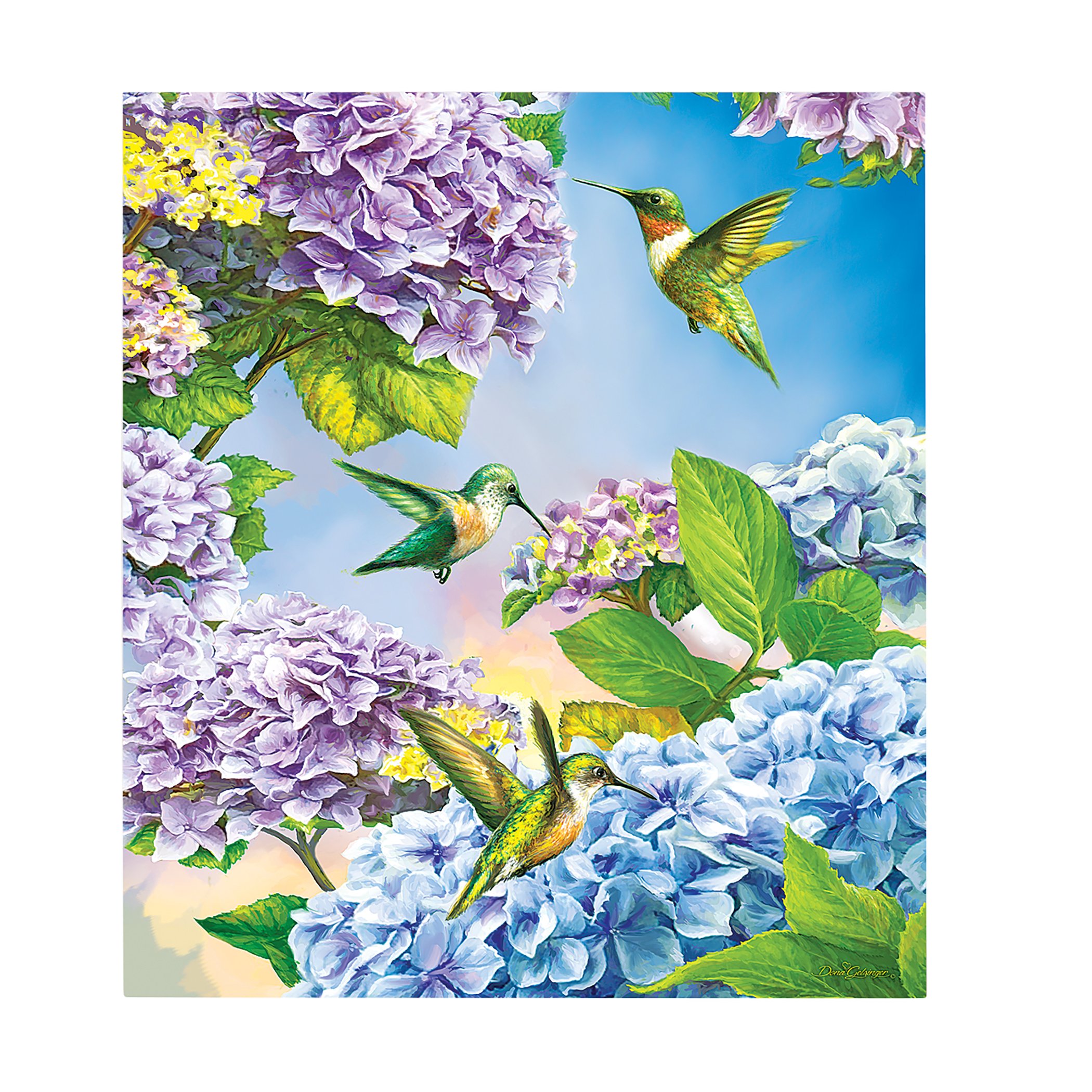 Collections Etc Hummingbirds and Hydrangeas Dishwasher