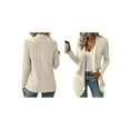 thumbnail image 3 of Women'S Draped Open Front Light-Weight Cardigan Tops Casual Long Sleeve Knit Outerwear Apricot XL, 3 of 6