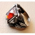 thumbnail image 3 of Red Garnet Ring, Silver Jewelry, 925 Silver Ring, Father's Day, Checker Garnet Axe Ring, January Birthstone Ring, Heavy Mens Ring, Spiritual Healing Gemstone, Christmas, Designer Mens Ring, 3 of 6