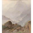 thumbnail image 2 of Johannes Tavenraat 20x22 Gold Ornate Framed and Double Matted Museum Art Print Titled - Mountain Landscape in Tirol with Chamois (C. 1858), 2 of 4