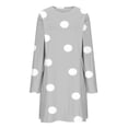thumbnail image 7 of Sexlip Womens Long Sleeve Polka Dot Midi Dress V Neck Design Soft Fabric Relaxed Silhouette for Office Wear Gray M, 7 of 7