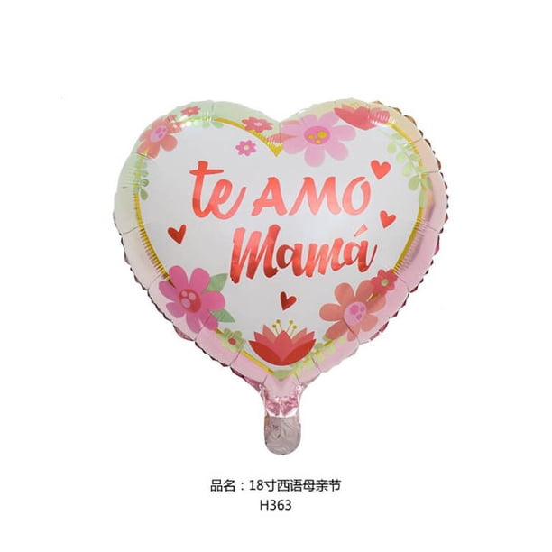 18inch Spanish Happy Mother's Day Helium Globos Feliz Dia Super Mama Foil Balloons father mother Party Decoration Balloons 202318inch Gao Jinjia LED