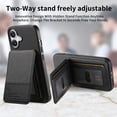 thumbnail image 2 of For iPhone 16 Wallet Phone Case,Twill Pattern Design,With Card Slots,Flip Premium PU Leather Magnetic Closure Kickstand Heavy Duty Protective Shockproof Rugged Phone Case,Black, 2 of 9