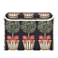 thumbnail image 7 of Yayeee Collapsible Cube Storage Bin with Lid Fabric Closet Decorative Basket with Handles, Beige Striped Trees, 7 of 7