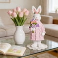 thumbnail image 4 of Figurita de resina decorativa de conejo de Pascua – Rosa, Verde • Adorno de mesa de 15x6,5 cm • Regalo para jardín y salón • Adorable decoración navideña para el hogar, 4 of 6
