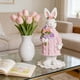 thumbnail image 4 of Figurita de resina decorativa de conejo de Pascua – Rosa, Verde • Adorno de mesa de 15x6,5 cm • Regalo para jardín y salón • Adorable decoración navideña para el hogar, 4 of 6