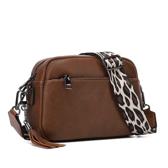 KL928 Soft Leather Crossbody Bag for Women Ladies Wide Strap Shoulder Bag Small Purses and Handbags
