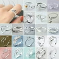 thumbnail image 3 of GKNET 925 Sliver Plated Flower Animal Cross Open Zircon Finger Ring Women Delicate Jewelry New-Frog #4, 3 of 9