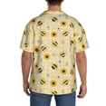 thumbnail image 5 of Wukai Sunflowers Bee Men's Casual Short-Sleeve Button Down Shirt - Lightweight Summer Dress Shirt for Daily Wear-3X-Large, 5 of 7