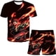 thumbnail image 1 of Conjuntos de ropa de Demon Slayer de verano para niños y niñas, camisetas informales estampadas + Pantalones cortos, ropa nueva para niños, 2 piezas/trajes de ocio 5T Gao Jinjia LED, 1 of 2