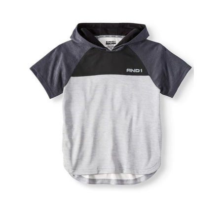 AND1 Short Sleeve Basketball Hoodie - Polyester Activewear Sweatshirt (Little Boys & Big