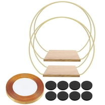 PTOOTP 2 Sets Round Metal Floral Wreath Centerpiece Wedding Table Decor Elegant Home Party Decoration