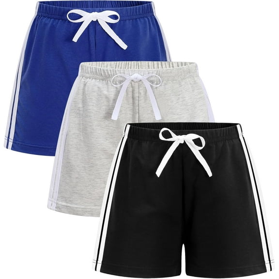 3 Pack Toddler Boys Girls Cotton Running Athletic Shorts, Kids Summer Casual Fashion Soccer Shorts