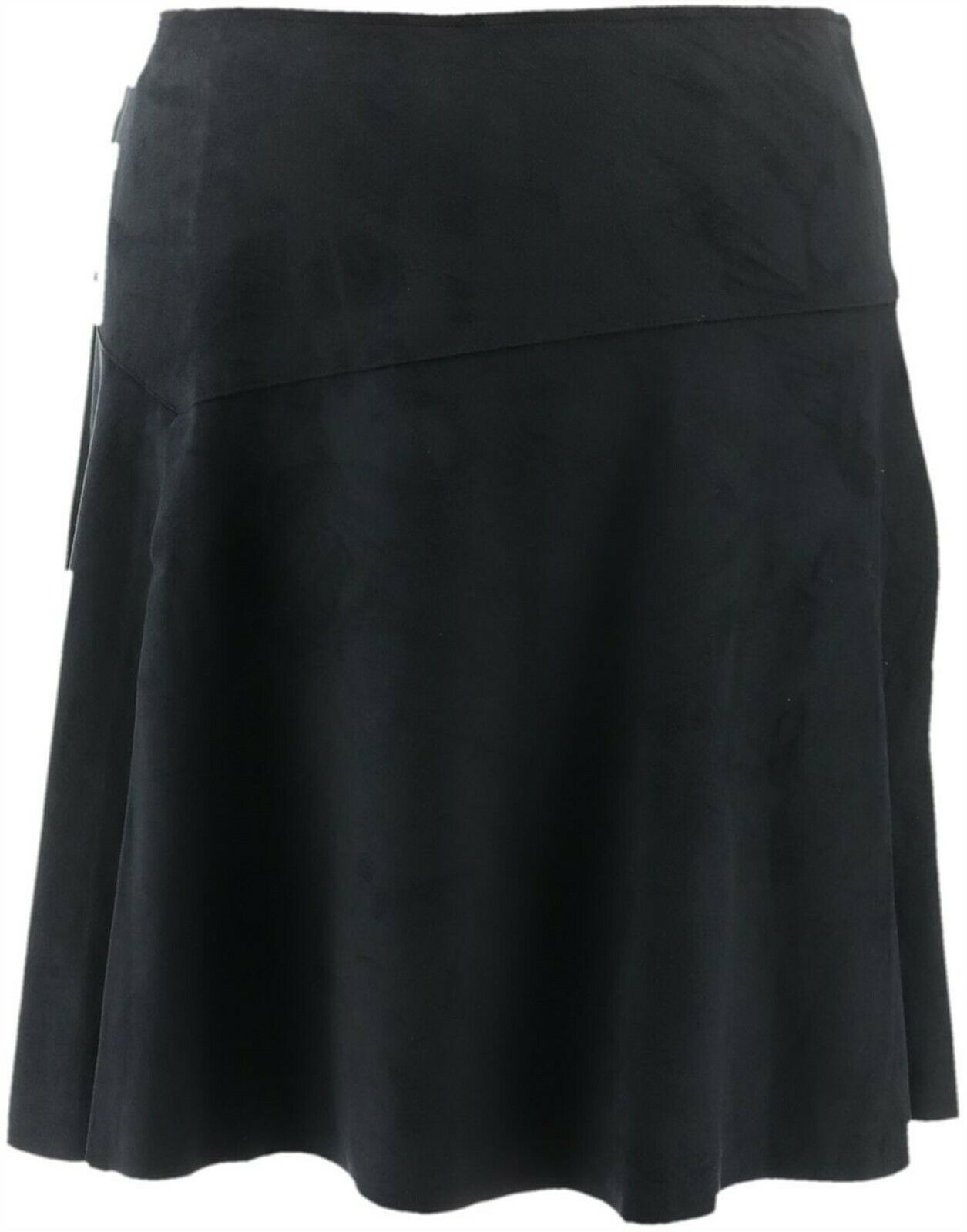 Halston Faux Suede Skirt Hi-Low Hem 