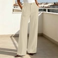 thumbnail image 4 of Guieoi Dress Pants for Women Business High Waisted Wide Leg Casual with Pockets Straight Leg Style Suitable for the Office Daily Wear Work Pants Brown L, 4 of 7