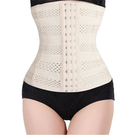 

FANNYC Waist Trainer Cincher Shaper For Women Tummy Control Underbust Trimmers Sports Workout Hourglass Body Shaper With 3 Rows Of Hooks Black Off-White