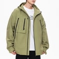 thumbnail image 2 of Zpanxa Mens Winter Coats Casual Long Sleeve Fleece Lined Hooded Jacket Loose Fit Workwear Casual Outwear Jackets Green 3XL, 2 of 7
