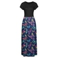 thumbnail image 3 of Robe Longue Décontractée pour Femmes à Manches Courtes avec Poche, Imprimé Floral, Plage, Coupe Ample, 3 of 4