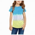 thumbnail image 2 of Kaprioy Girls T Shirts Summer Short T-Shirts for Girls Short Tops Sleeve Tie-Dyed Printed Round Neck T Shirt Top Kids, 2 of 4