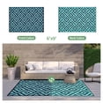 thumbnail image 2 of DEORAB Outdoor Rugs Waterproof Plastic Straw Mat 6'x9' Reversible for RV Patio Deck Beach Navy Blue & Jade Green, 2 of 5