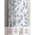 thumbnail image 6 of Blue Leaves Sheer Curtains 96 Inch Length 2 Panels Set Window Treatments, Summer Botanical Elegant Pastoral Rod Pocket Semi Curtains for Living Room/Bedroom/Kitchen Décor, 104"W x 96"L, 6 of 7