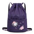 thumbnail image 3 of CAROOTU Drawstring Bag Embroidery Backpack Lightweight Oxford Cloth Shoulders Bag Splash Proof Sackpack, 3 of 7