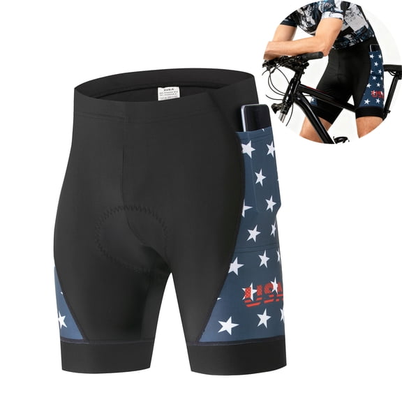Men's Performance Cycling Shorts with 3D Pad, Road and Mountain Breathable Quick-Dry with 3 Pockets Bike Shorts