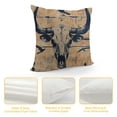 thumbnail image 4 of Ollo0ord Western Cowboy Throw Pillow Cover Bull Skull Square Cushion Case Set Style Throw Porch Pillows Cases for Couch Sofa Living Room,Southwest Retro Brown Pillowcases, White, 4 of 5