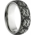 thumbnail image 3 of Women's Sterling Silver 8mm Half-Round Titanium Ring with a Laser Snake Skin Pattern, 3 of 3