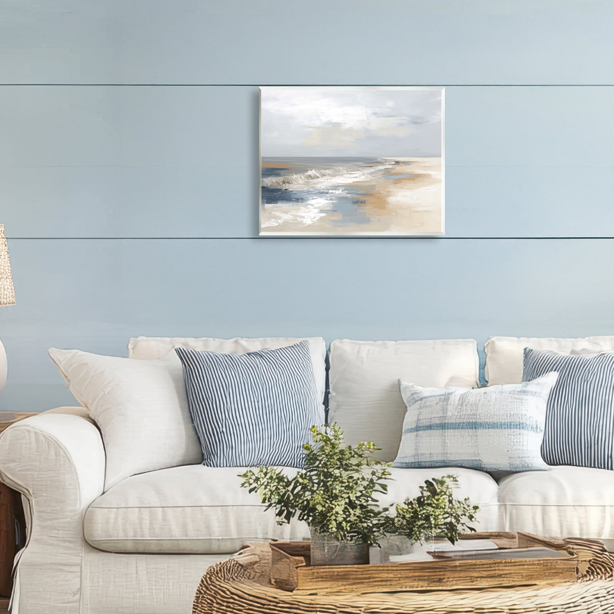 Stupell Industries Tranquil Beach in Neutrals Wall Plaque Art, design by Kim Curinga