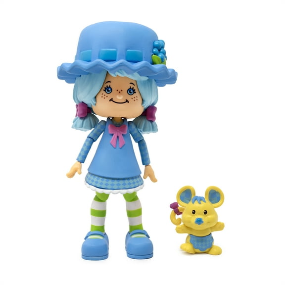 Boss Fight Studio Classic Strawberry Shortcake Blueberry Muffin Action Figure – Collectible, Scented Figurine with Removable Hat and Animal Companion – 1:12 Scale