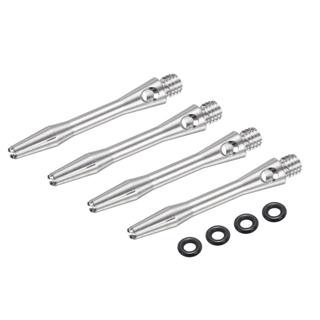 Ejes de dardos de aluminio Uxcell, accesorios de reemplazo con roscas 2BA y anillos de goma para puntas de acero, plata 35mm
