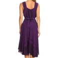 thumbnail image 2 of Sakkas Magdilena Stonewashed Corset Front Embroidered Dress - Purple - S/M, 2 of 4