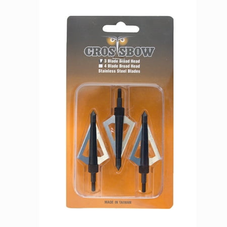 3-Blade Crossbow Broadheads Tips for 14/16/20in Arrows 150lbs 100-Grain -