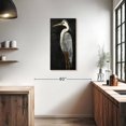 thumbnail image 3 of Elephant Stock Silver Heron On Black I Wall Art - Vertical Canvas Wall Art - Living Room Wall Decor - Animal Canvas - Black And Blue Decor By Julie Derice - 18" x 36", 3 of 8