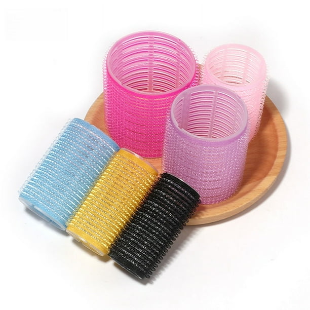 bolsas de tubo para rizar el cabello, raíces del cabello, cabello rizado esponjoso, flequillo de aire, rollo de cabello autoadhesivo, gancho y bucle, sin planchado