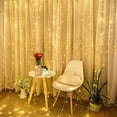 Twinkle Star 300 LED Window Curtain String Light with Remote Control Timer (Warm White