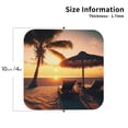 thumbnail image 2 of Picia Hawaiian Sunset Beach Printed Leather Coasters for Drinks, 4" Drink Coasters Set of 4 for Tabletop Protection, Handmade Luxurious Home Décor and Housewarming Gift -Square, 2 of 6