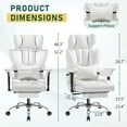 thumbnail image 7 of Homall Ergonomic Executive Office Desk Chair 500 lbs Capacity High Back with Footrest Lumbar Support Reclining Adjustable Height & Swivel Wheels,White, 7 of 7