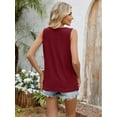 thumbnail image 2 of SHIBEVER Womens Tops Summer Ribbed Tank Tops for Women Crew Neck Basic Loose Sleeveless Wine Red Tank Tops Women Workout for Ladies XL, 2 of 5